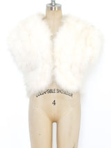 Ivory Marabou Feather Sleeveless Jacket Jacket arcadeshops.com