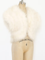 Ivory Marabou Feather Sleeveless Jacket Jacket arcadeshops.com