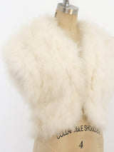 Ivory Marabou Feather Sleeveless Jacket Jacket arcadeshops.com