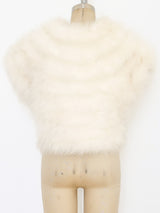 Ivory Marabou Feather Sleeveless Jacket Jacket arcadeshops.com