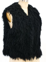 Black Shag Fringe Vest Jacket arcadeshops.com