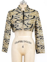 Cropped Metallic Brocade Jacket Jacket arcadeshops.com