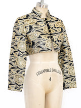 Cropped Metallic Brocade Jacket Jacket arcadeshops.com