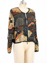Sequin Embellished Cropped Jacket Jacket arcadeshops.com