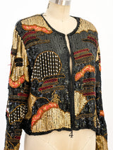 Sequin Embellished Cropped Jacket Jacket arcadeshops.com