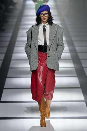 Gucci red leather skirt best sale