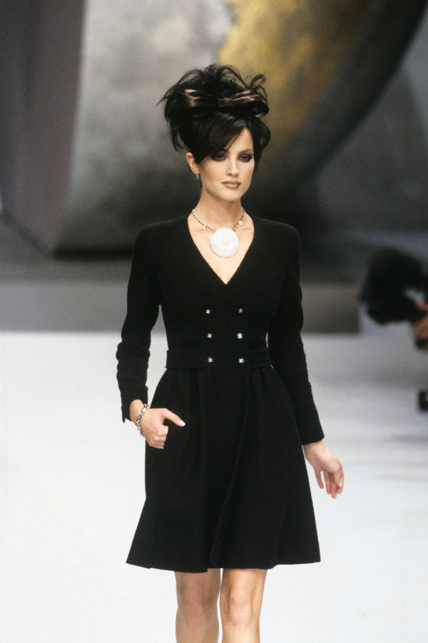 1996 Chanel Black Linen Dress Dress arcadeshops.com