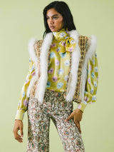 1960s Fur Trimmed Woven Vest Jacket arcadeshops.com