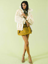 Zip Front Mink Bomber Jacket Outerwear arcadeshops.com