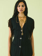 Multi Chain Floral Pendant Necklace Accessory arcadeshops.com