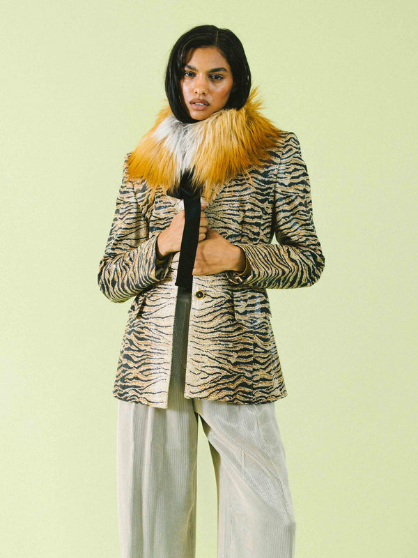Fox Fur Ribbon Collar Accessory arcadeshops.com