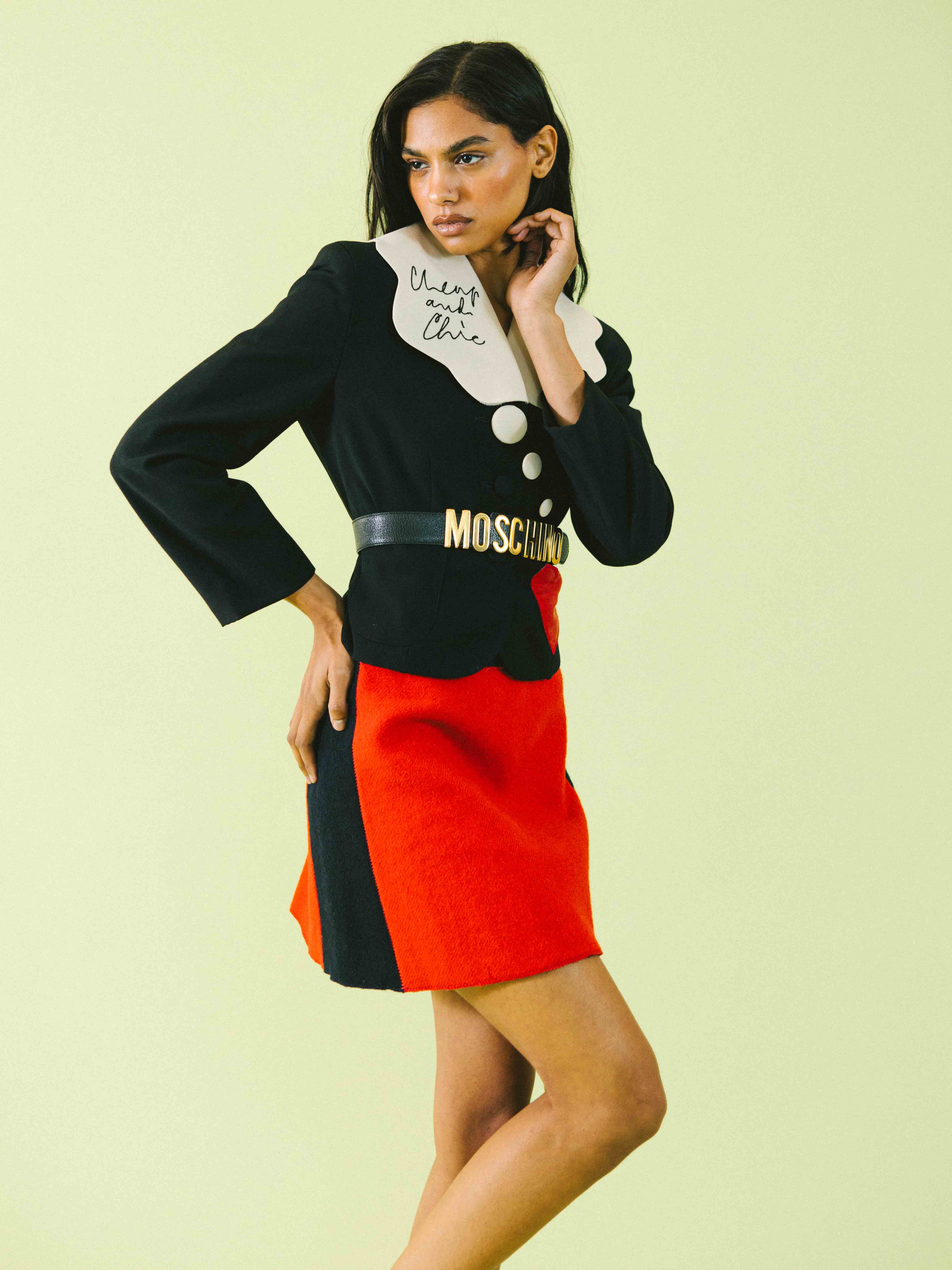 Miu Miu Colorblock Wool Mini Skirt