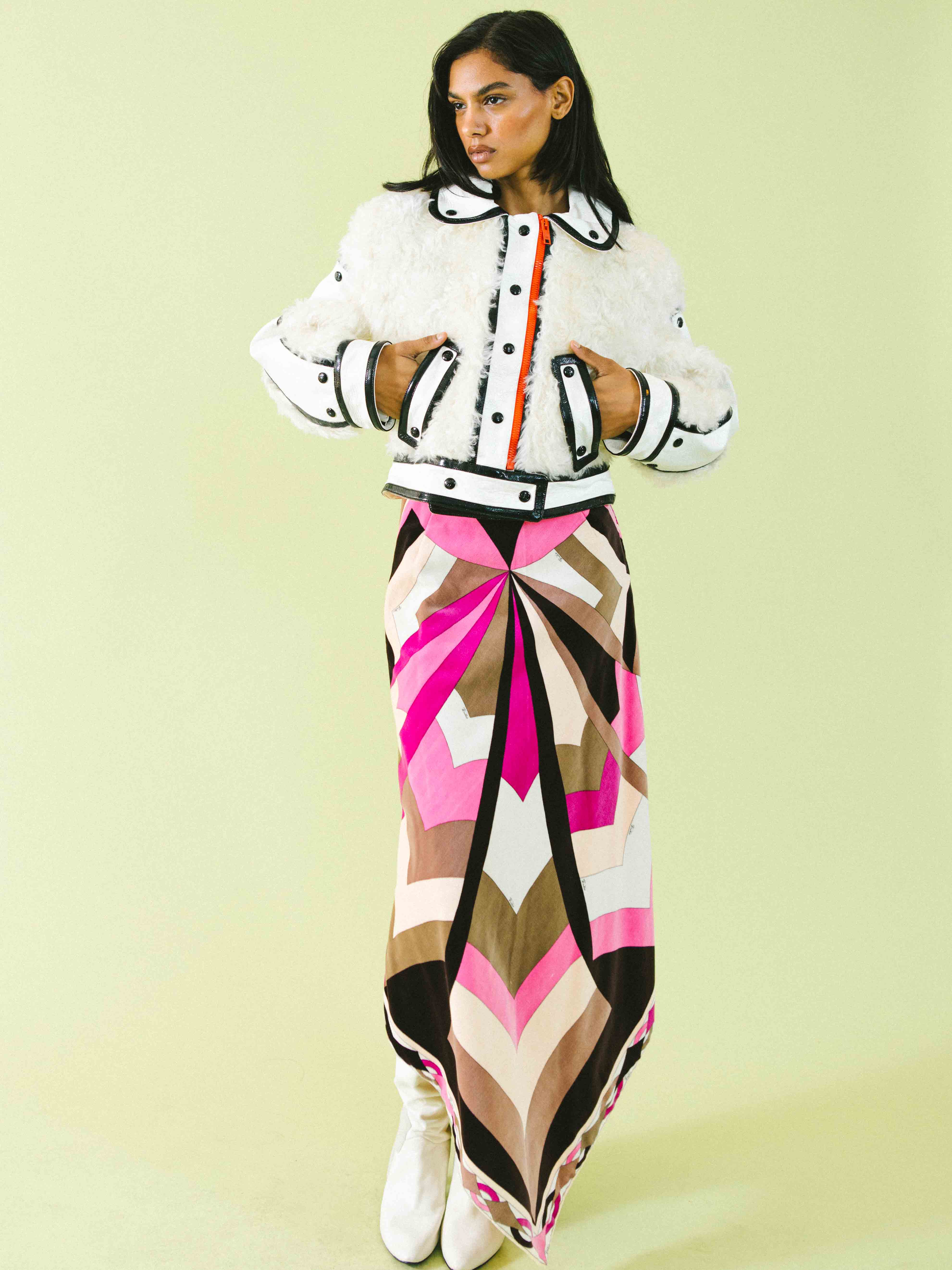 1960s Emilio Pucci Velvet Pointed Hem Skirt