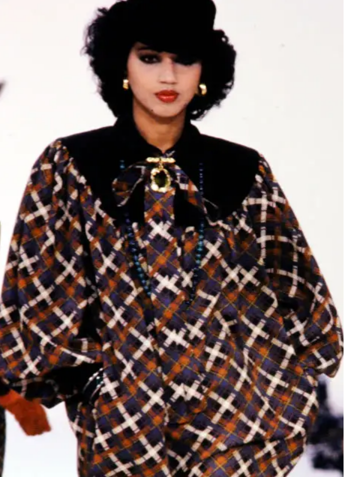 1981 Yves Saint Laurent Plaid Smock Dress