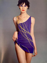 1998 Gianni Versace Black Jersey Mohair Yarn Mini Dress