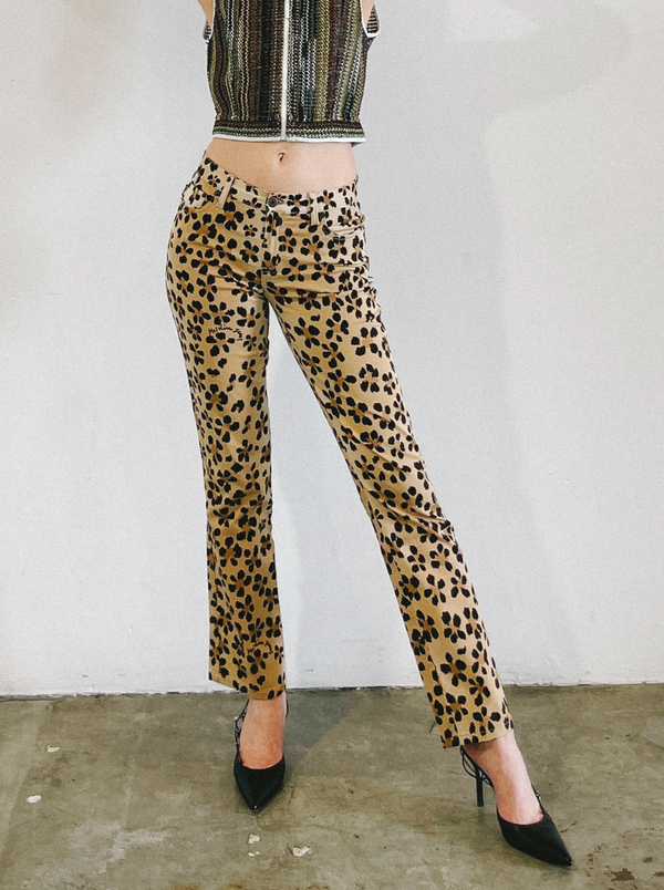 Moschino Cheetah Printed Denim Bottom arcadeshops.com