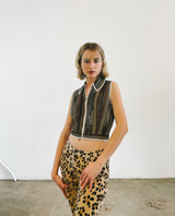 Missoni Metallic Knit Zip Front Vest Top arcadeshops.com