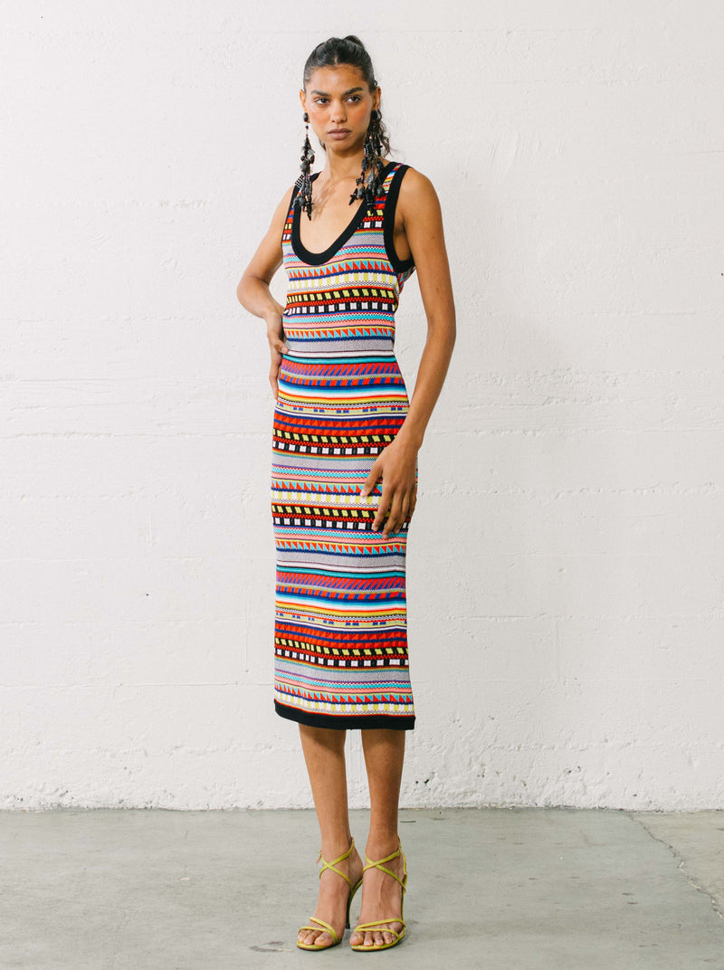 Emilio Pucci Multicolor Knit Tank Dress Dress arcadeshops.com