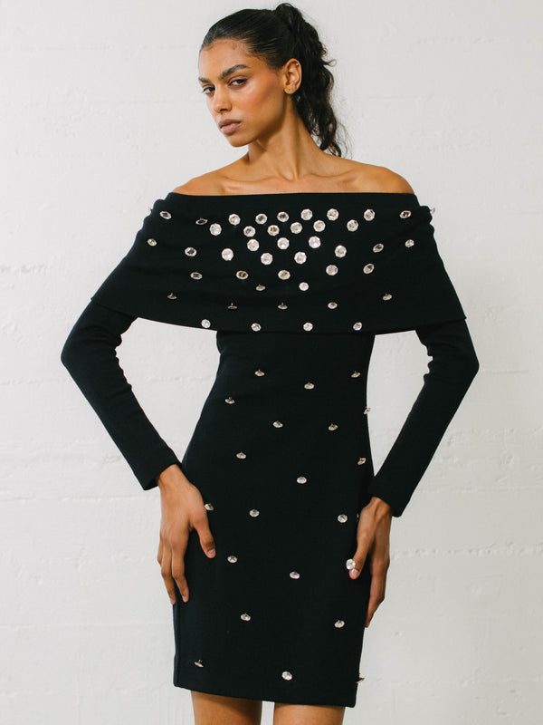 Patrick Kelly Crystal Studded Bodycon Dress Dress arcadeshops.com