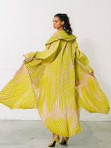 Issey Miyake Sculptural Pleated Two Tone Duster Jacket arcadeshops.com