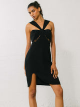 Thierry Mugler Black Lace Cutouts Minidress Dress arcadeshops.com