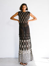 2001 Gianfranco Ferre Beaded Shell Organza Maxi Dress Dress arcadeshops.com