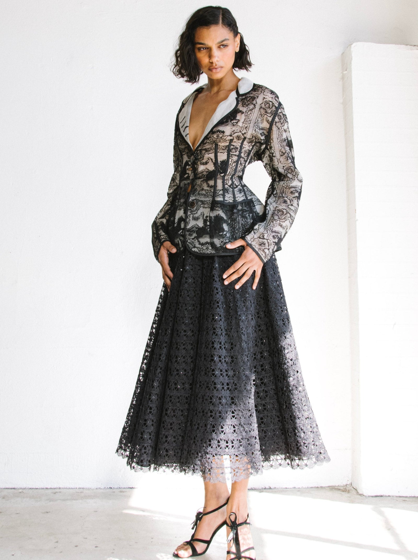 1988 Jean Paul Gaultier Cowboy Lace Peplum Jacket