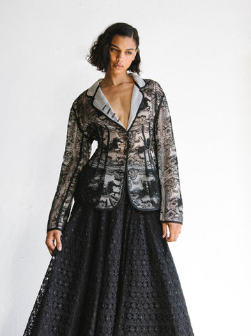 1988 Jean Paul Gaultier Cowboy Lace Peplum Jacket