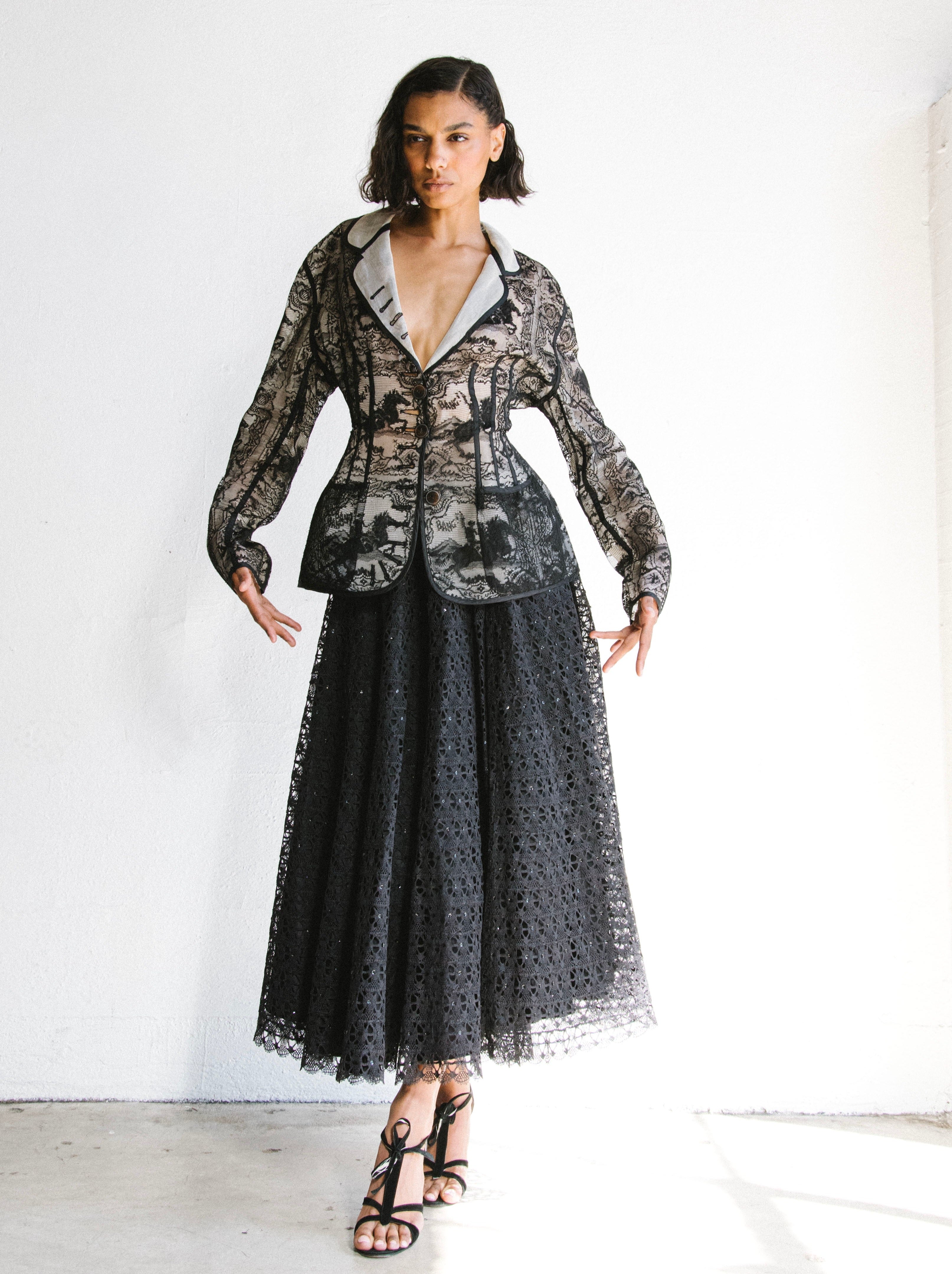 1988 Jean Paul Gaultier Cowboy Lace Peplum Jacket
