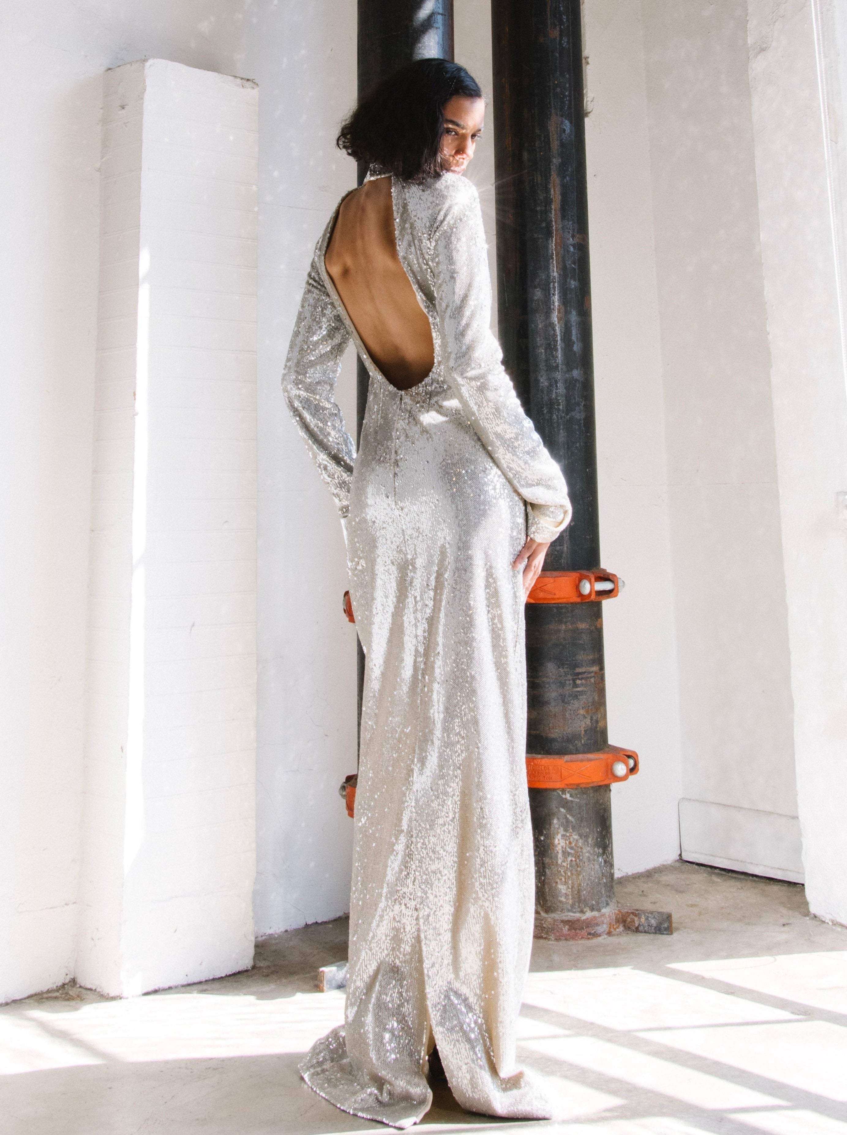 Givenchy Silver Sequin Gown