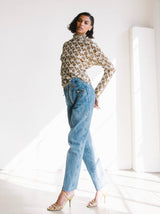 1980s High Waisted Studded Denim Bottom arcadeshops.com