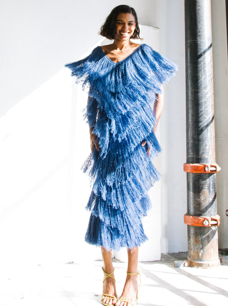 Cobalt Yarn Fringe Dress Cobalt Yarn Fringe Dress