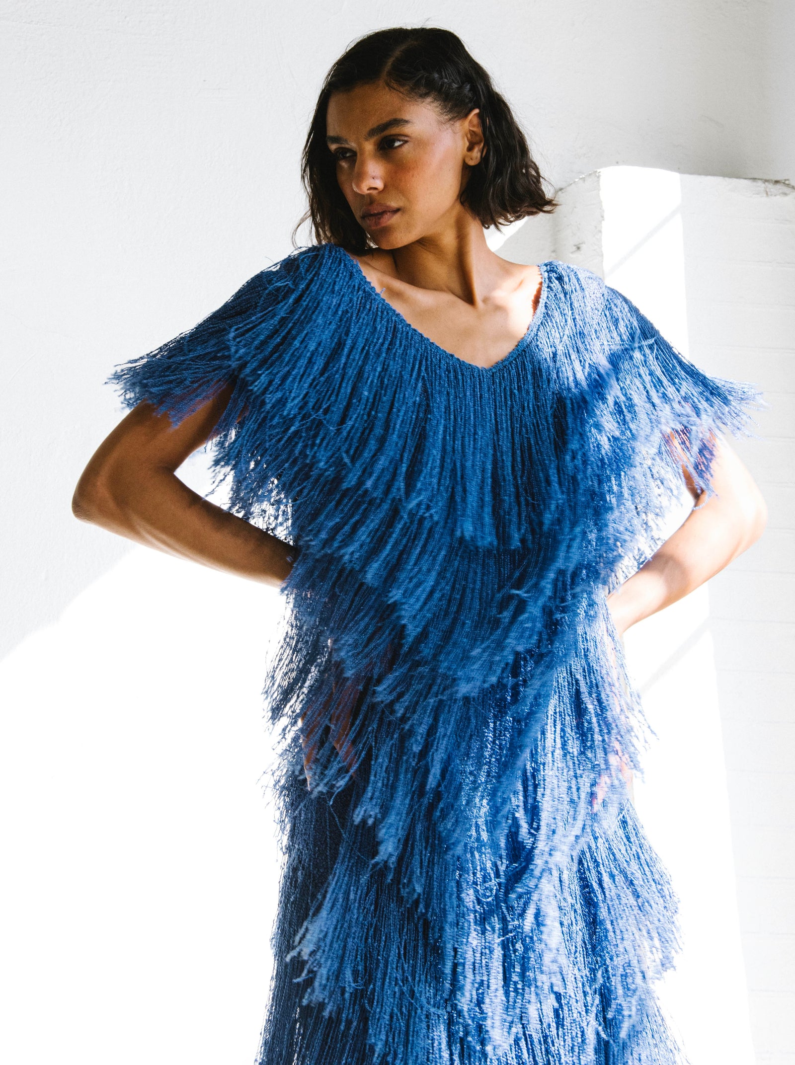 Cobalt Yarn Fringe Dress Cobalt Yarn Fringe Dress