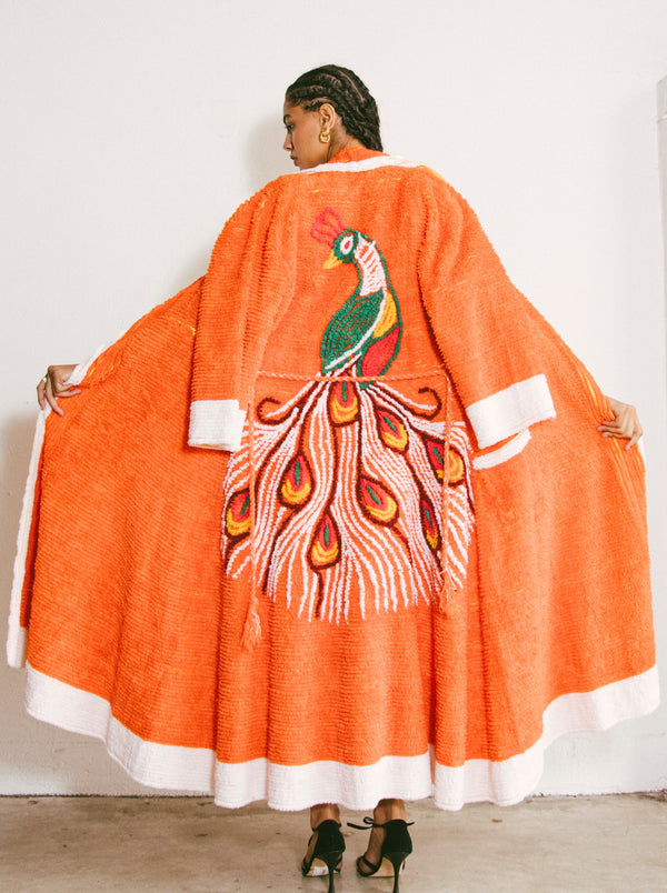 Chenille Peacock Robe Jacket arcadeshops.com