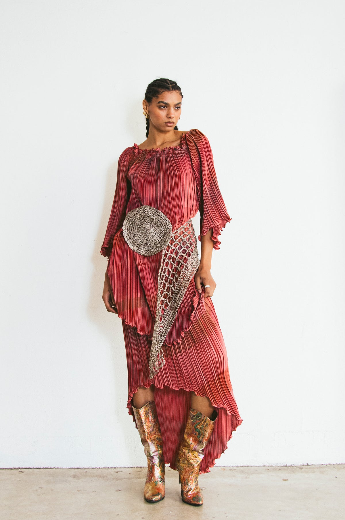 Oversize Metal Wire Crochet Belt