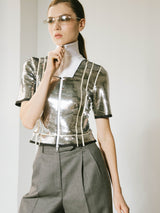 Gucci Silver Sequin Cropped Jacket Jacket arcadeshops.com