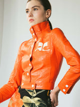 1960s Courreges Orange Vinyl Jacket