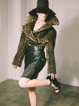 1991 Alaia Leopard Faux Fur Jacket