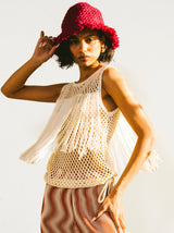 Chanel Cranberry Tweed Bucket Hat Accessory arcadeshops.com