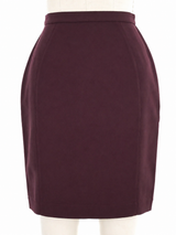 1993 Thierry Mugler Burgundy Velvet Trimmed Skirt Suit