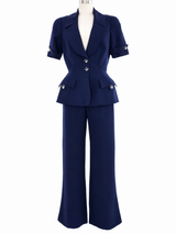 Thierry Mugler Navy Blue Sailor Pant Ensemble