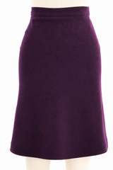 Alaia Aubergine Wool Skirt Bottom arcadeshops.com
