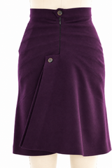 Alaia Aubergine Wool Skirt Bottom arcadeshops.com