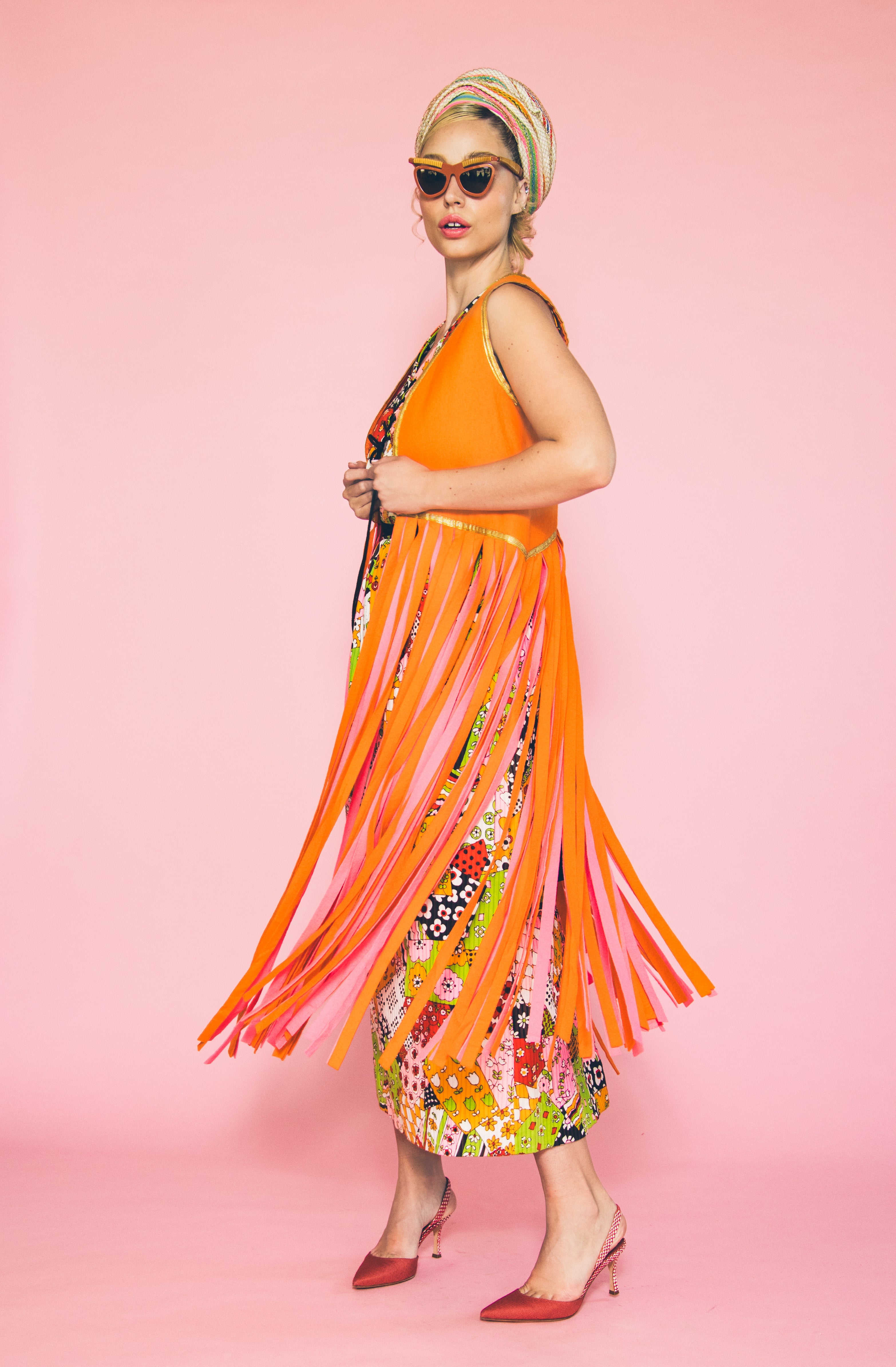 Tesco orange maxi outlet dress