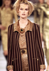 1996 Chanel Metallic Gold Pant Suit