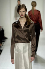 2000 Yeohlee Coffee Satin Blouse Top arcadeshops.com