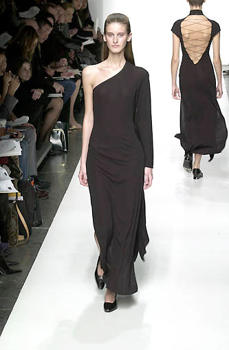 2001 Yeohlee Black Jersey Wrap Shoulder Gown Dress arcadeshops.com