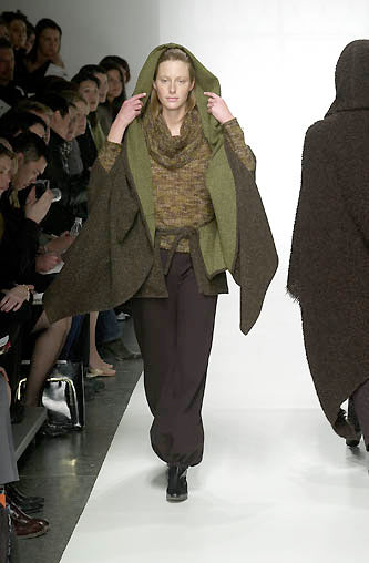 2001 Yeohlee Speckled Brown Felted Cape