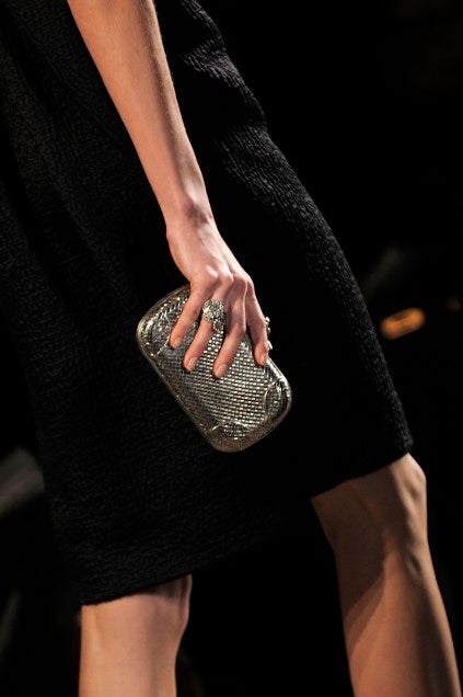 2009 Bottega Veneta Sterling Siver Metal Knot Clutch Accessory arcadeshops.com