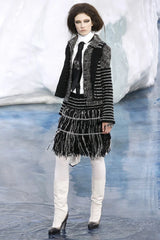 2010 Chanel Yarn Fringed Knit Skirt